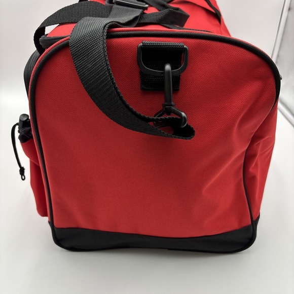 Ralph Lauren Fragrances POLO Duffle Bag LARGE Pony Logo 2 Red Gym Traveler NEW - Picture 8 of 13